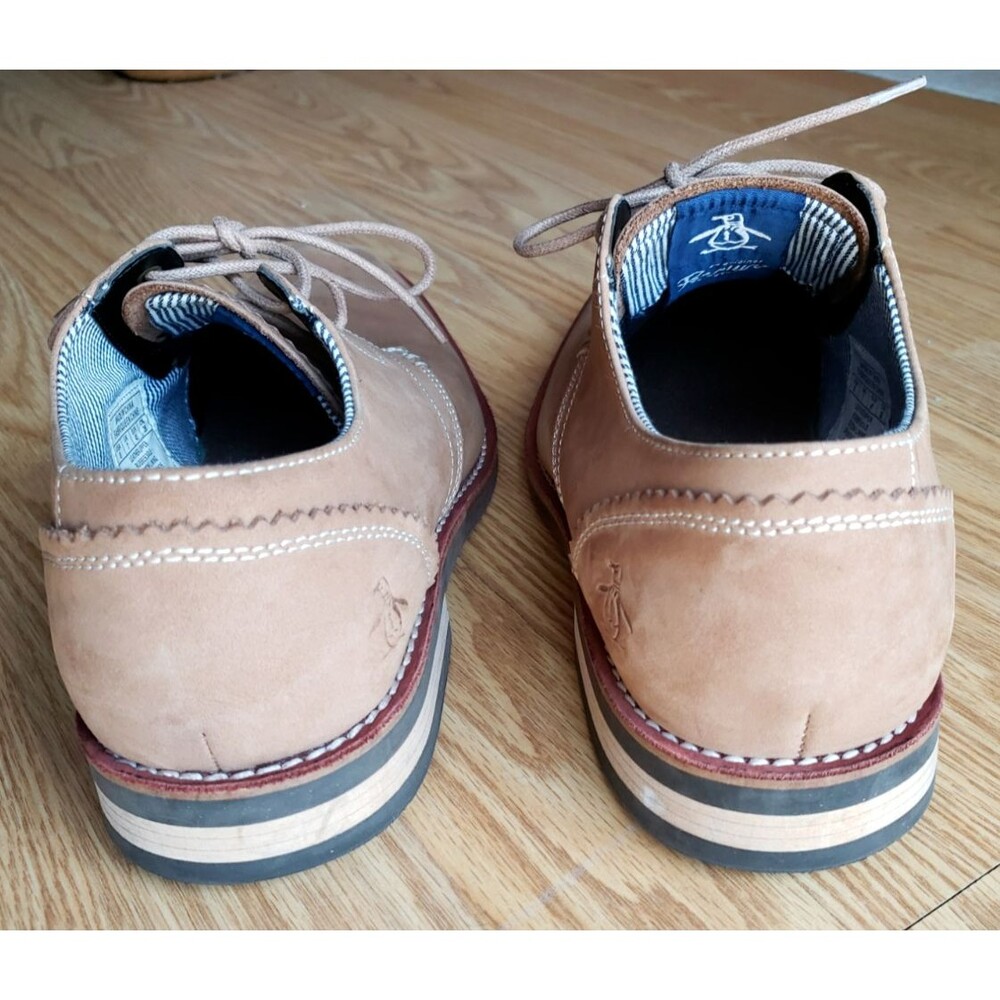 Original Penguin Men's WADE TAN Footwear 8.0  Genuine Leather Lace Up Soft Suede - Picture 13 of 16